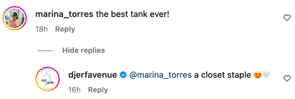 Acompanhe as mensagens diretas e as seções de comentários.